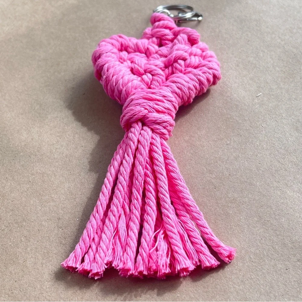 Handmade Handcrafted Macrame Keychain HEART